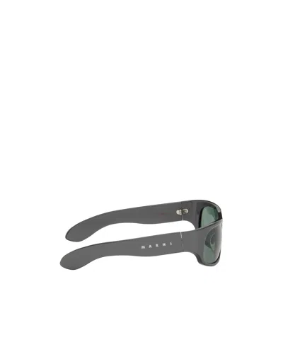 Marni Gray Uailus Sunglasses In Green
