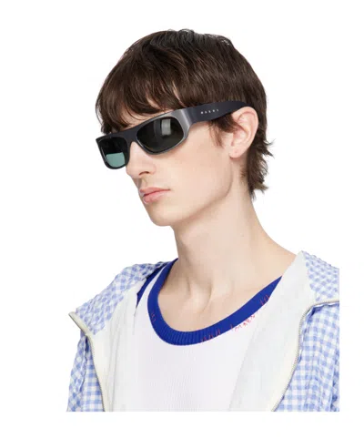 Marni Gray Uailus Sunglasses In Green