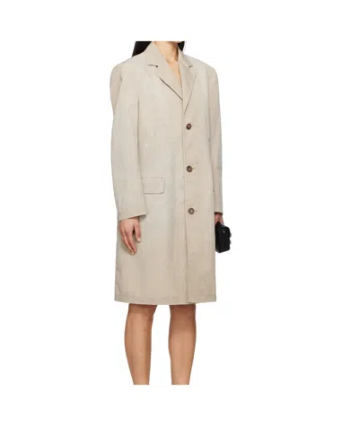 Mm6 Maison Margiela Beige Cotton Gabardine Trench Coat In Burgundy