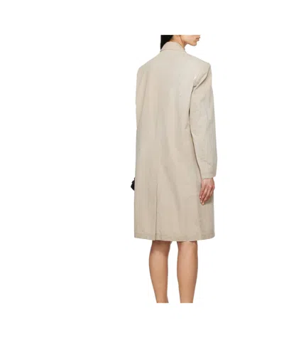 Mm6 Maison Margiela Beige Cotton Gabardine Trench Coat In Burgundy