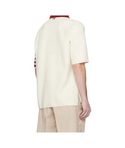 Thom Browne Rugby Fit 4-bar Milano Stitch Short Sleeve Polo Sweater In White