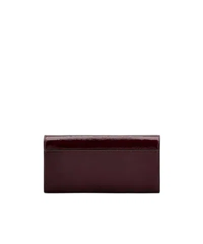 Roger Vivier Belle Vivier Wallet On Chain In Patent Leather In Brown