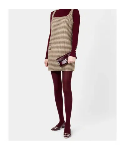 Roger Vivier Belle Vivier Wallet On Chain In Patent Leather In Brown