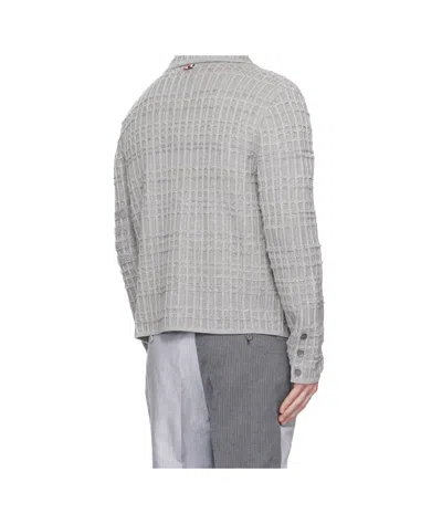 Thom Browne Gray Tweed Jacquard 4-bar Jacket In Gray