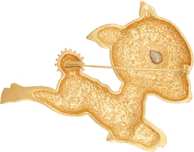 Valentino Graphic Brooch In Gold