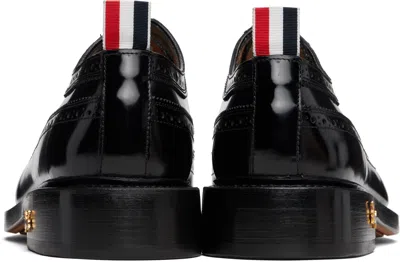 Thom Browne Black Spazzolato Leather Longwing Brogues In Black