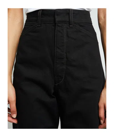 Lemaire Curved-leg Tailored Trousers In Black