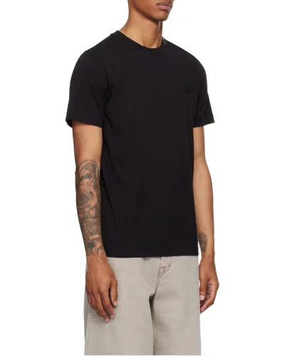 Moncler Soft Cotton Short Sleeve Crew Neck T-shirt In Black