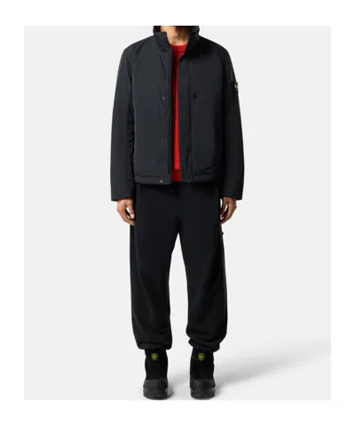 Stone Island Padded Jacket With Anti-drop And Zip Pockets In Black