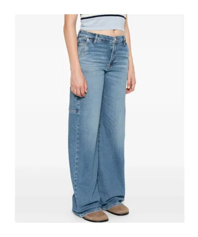 7 For All Mankind Denim Wide-leg Jeans In Blue