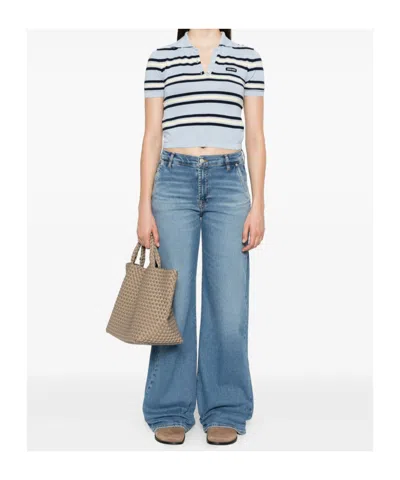 7 For All Mankind Denim Wide-leg Jeans In Blue