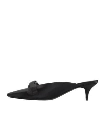 Balenciaga Black Slip On Mules In Black