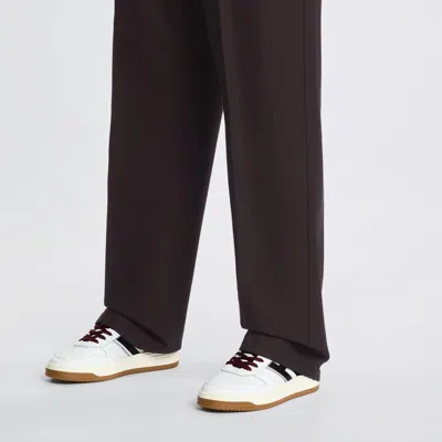 Hogan Leather Sneakers With Contrast Sole And Stitching In Neutral