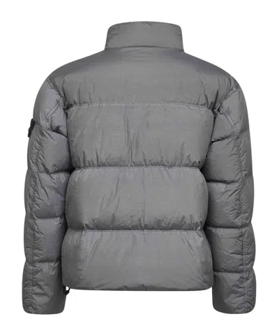 Stone Island Grey Recycled Nylon Reps Down Jacket In Gray