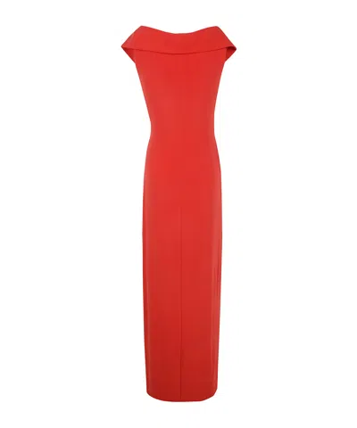 Ralph Lauren Knot-detail Wrap Gown In Red