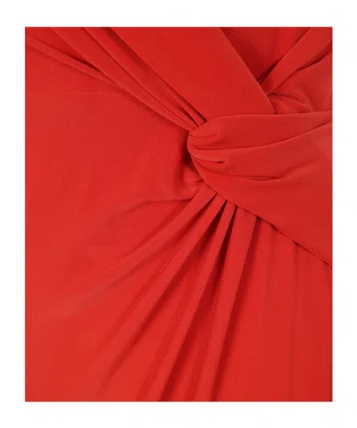 Ralph Lauren Knot-detail Wrap Gown In Red