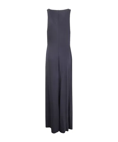 Ralph Lauren Cowl-neck Ring-detail Maxi Dress In Blue