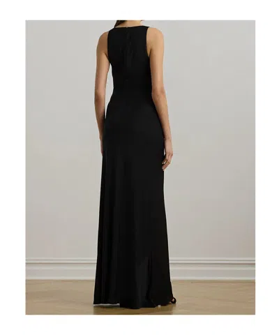 Ralph Lauren Cowl-neck Ring-detail Maxi Dress In Blue