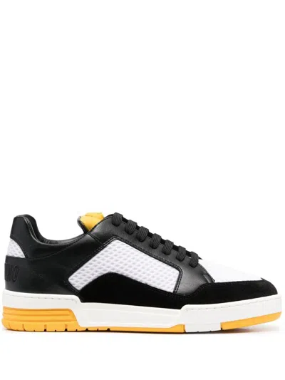 Moschino Rubber Sole Sneakers With Teddy Bear Motif In Black
