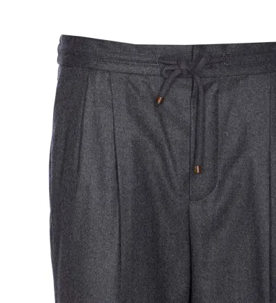 Brunello Cucinelli Men Virgin Wool Pants In Gray