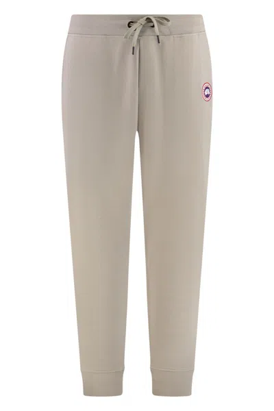 Canada Goose Cotton Track-pants With Ribbed Cuffs In Gray