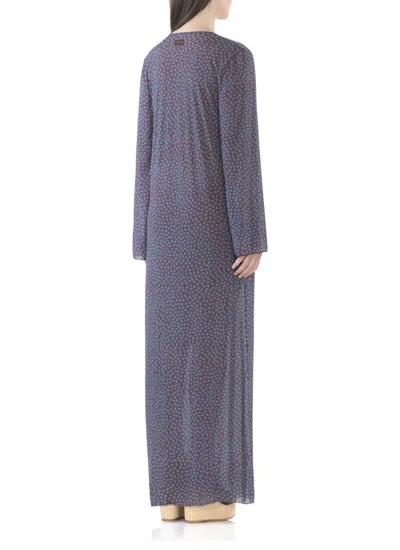 Fisico Cristina Ferrari Fisico Maxi Dress With V-neck In Gray