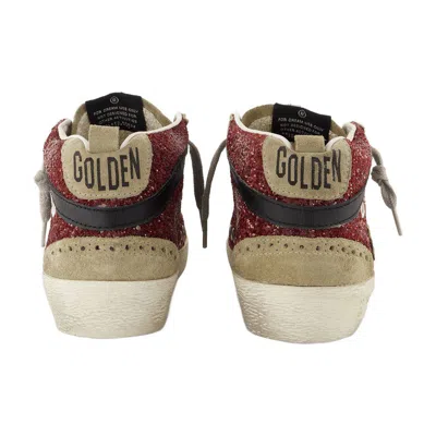 Golden Goose Deluxe Brand Women Mid Star Classic High-top Suede Sneakers With Glitter Inserts In Red