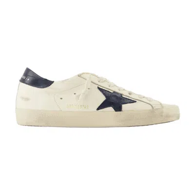 Golden Goose White Lace Up Leather Sneakers In White