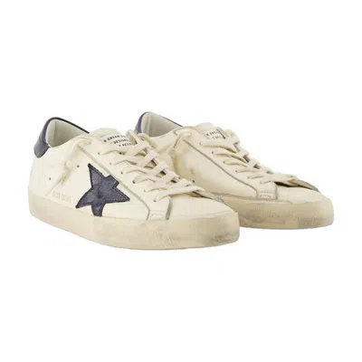 Golden Goose White Lace Up Leather Sneakers In White