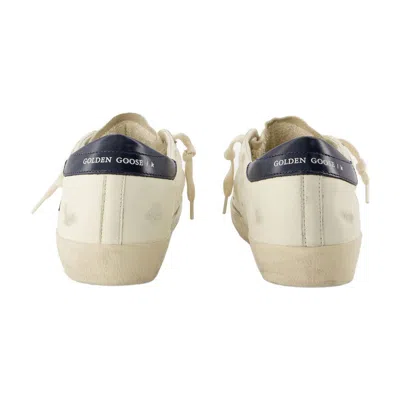 Golden Goose White Lace Up Leather Sneakers In White