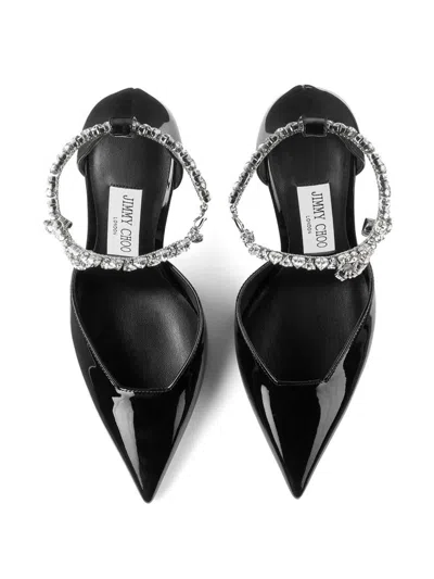 Jimmy Choo Stevie 100 Crystal-embellished Pumps In Patent Leather