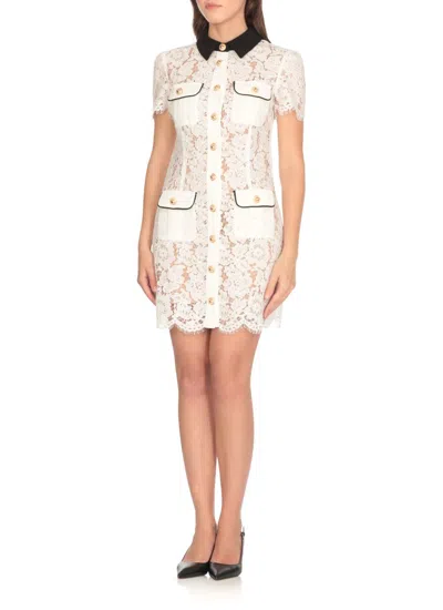 Self-portrait Floral Lace Mini Shirtdress