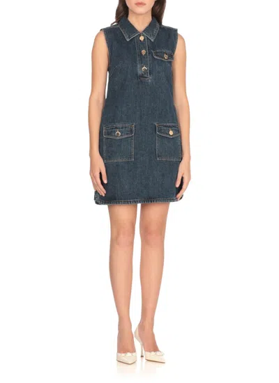 Self-portrait Self Portrait Women Denim Sleeveless Mini Dress