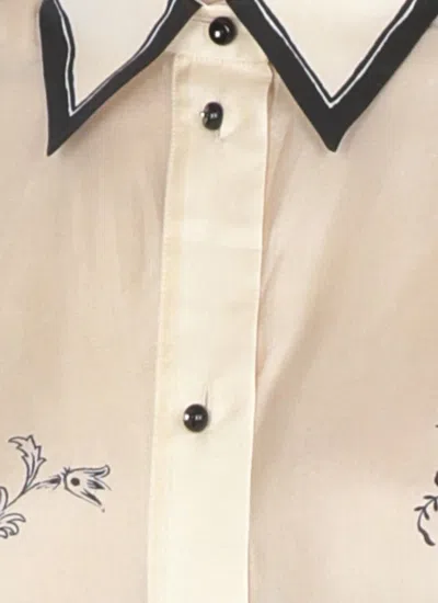 Zimmermann White Floral And Paisley Print Shirt With Contrasting Trim In Multi