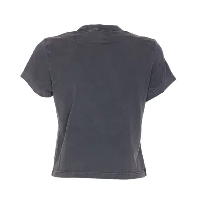 Alexander Wang Crew Neck Short Sleeves Cropped Length In Black