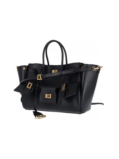 Balenciaga Structured Tote Bag With Buckle And Gold-tone In Black