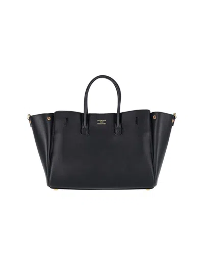 Balenciaga Structured Tote Bag With Buckle And Gold-tone In Black