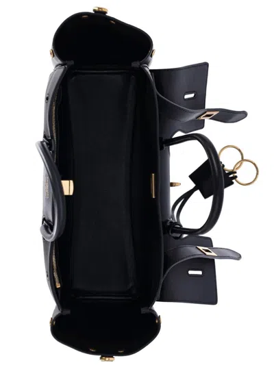 Balenciaga Structured Tote Bag With Buckle And Gold-tone In Black