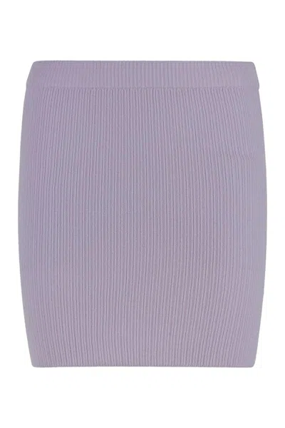 Sablyn Knitted Mini Skirt In Purple