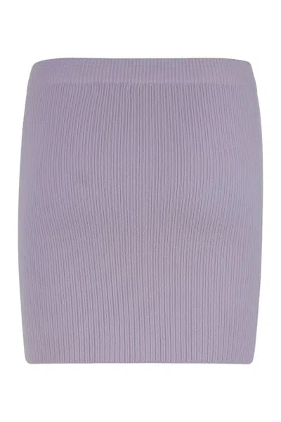 Sablyn Knitted Mini Skirt In Purple