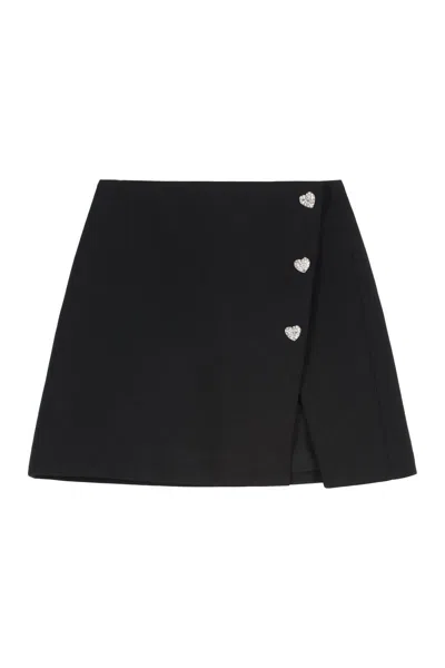 Self-portrait Crystal-embellished A-line Miniskirt