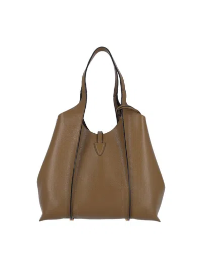 Tod's Medium T Timeless Grained Leather Tote Bag In Brown