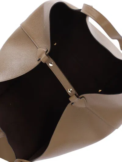 Tod's Medium T Timeless Grained Leather Tote Bag In Brown