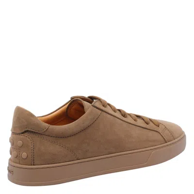 Tod's Low-top Round Toe Rubber Sole Sneakers In Brown