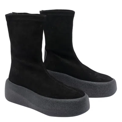 Vic Matie Stretch-fabric Platform Trainers In Black