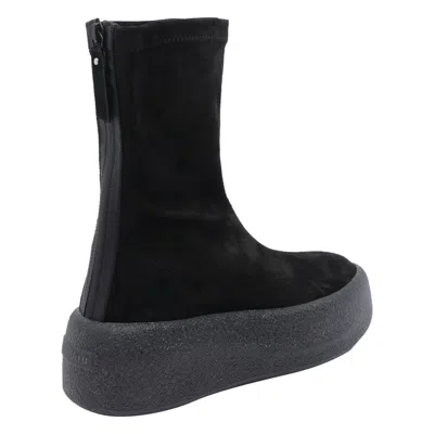 Vic Matie Stretch-fabric Platform Trainers In Black