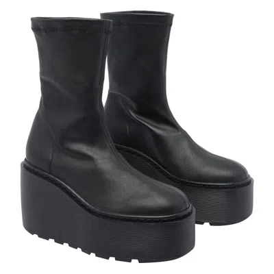 Vic Matie Fiction 101 High Heels Ankle Boots In Black Leather In Black