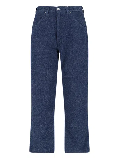 Vivienne Westwood Straight Trousers With Textured Fabric And Pockets