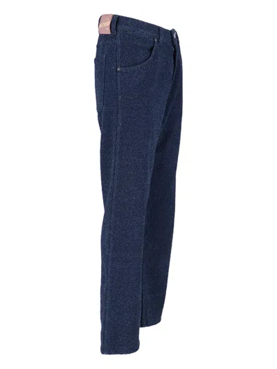 Vivienne Westwood Straight Trousers With Textured Fabric And Pockets