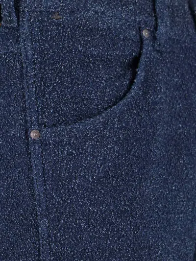 Vivienne Westwood Straight Trousers With Textured Fabric And Pockets